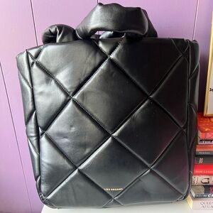 Black quilted tote